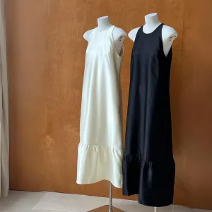 珍珠光感法式仿绸缎挂脖鱼尾裙 Pearl Sheen French Satin-Effect Halter Neck Mermaid Dress