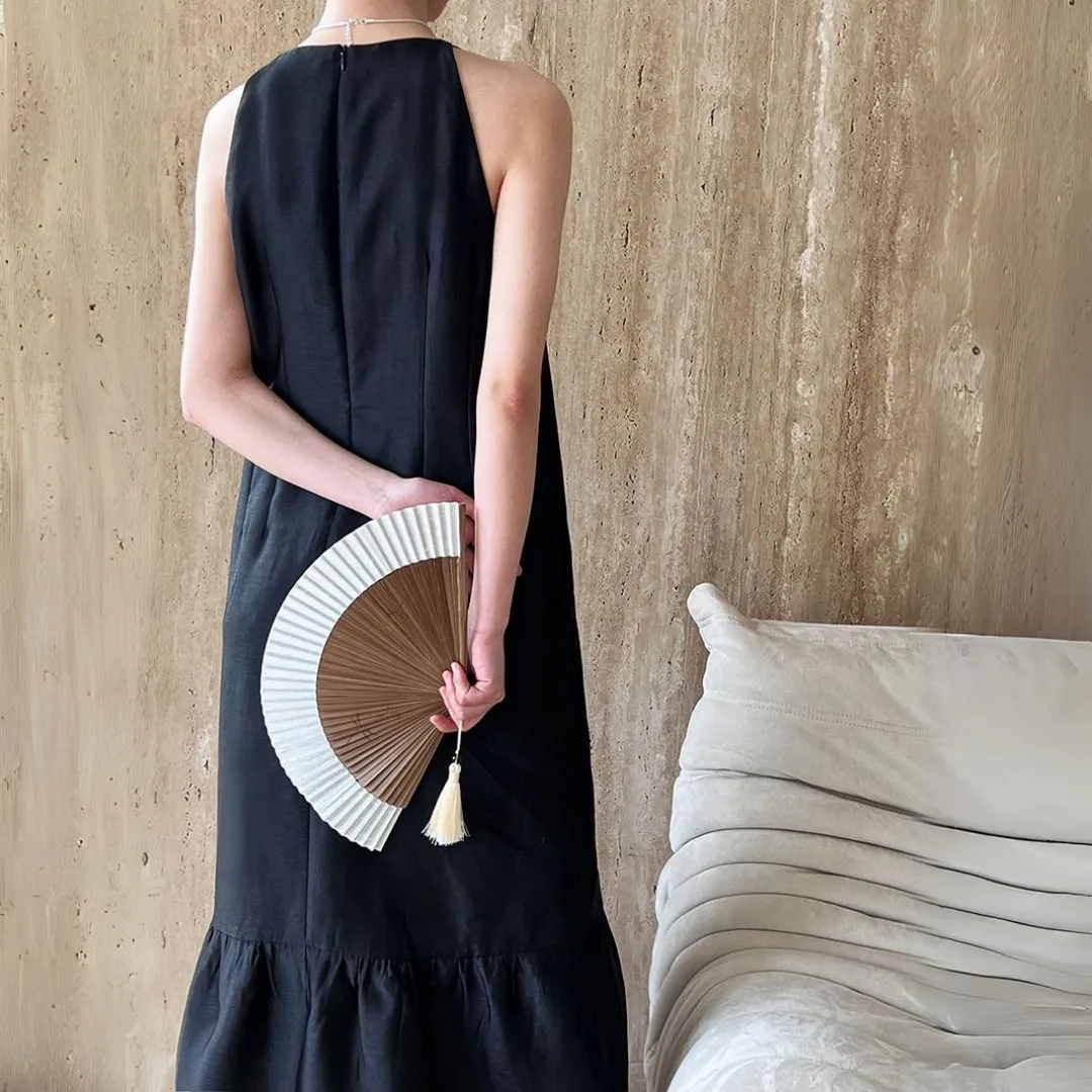 珍珠光感法式仿绸缎挂脖鱼尾裙 Pearl Sheen French Satin-Effect Halter Neck Mermaid Dress