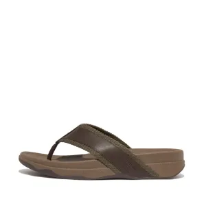 รองเท้าแตะแบบหูหนีบ ผู้ชาย รุ่น SURFER MEN'S WEBBING/LEATHER TOE-POST SANDALS