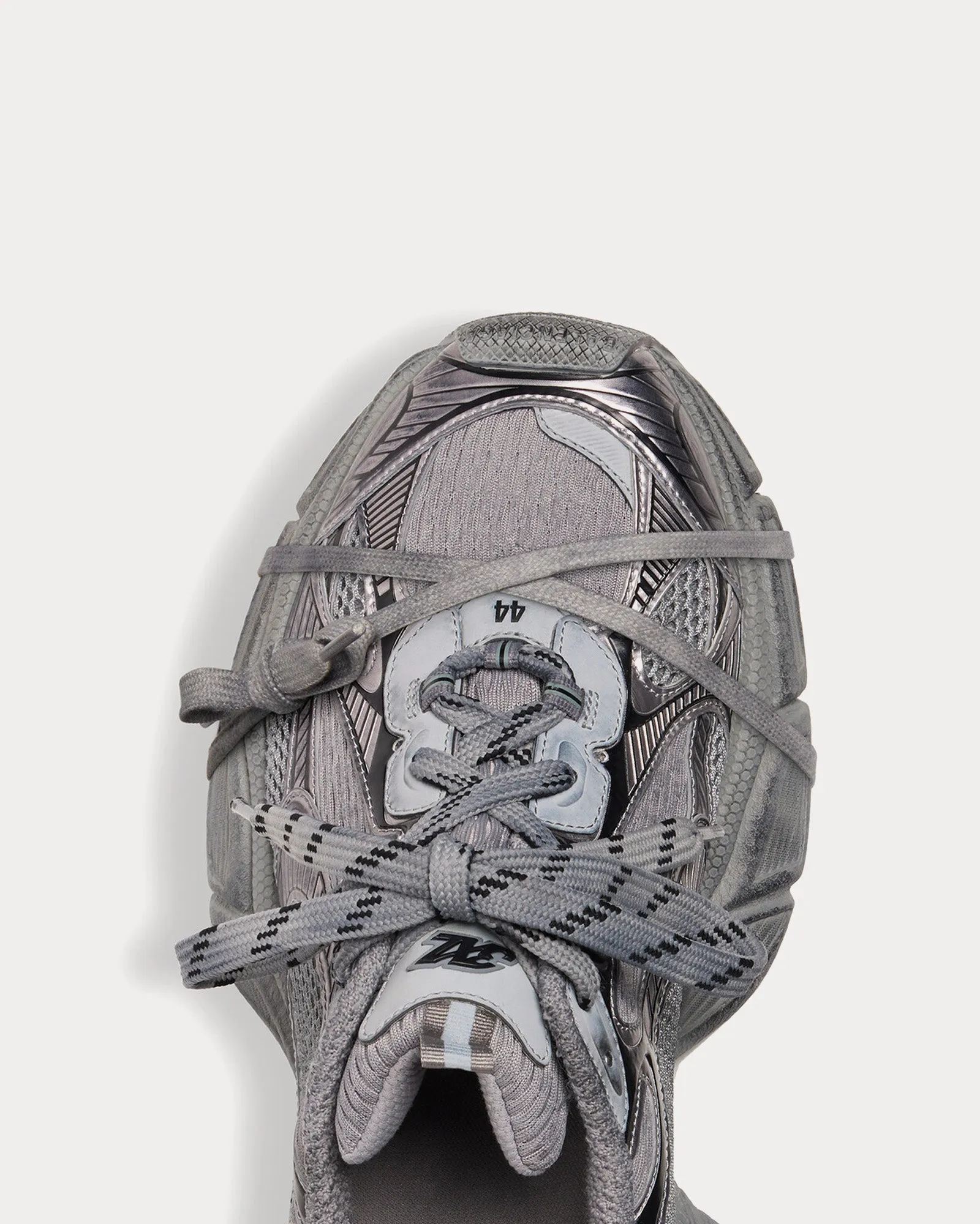 3XL Mesh & Polyurethane Grey Low Top Sneakers