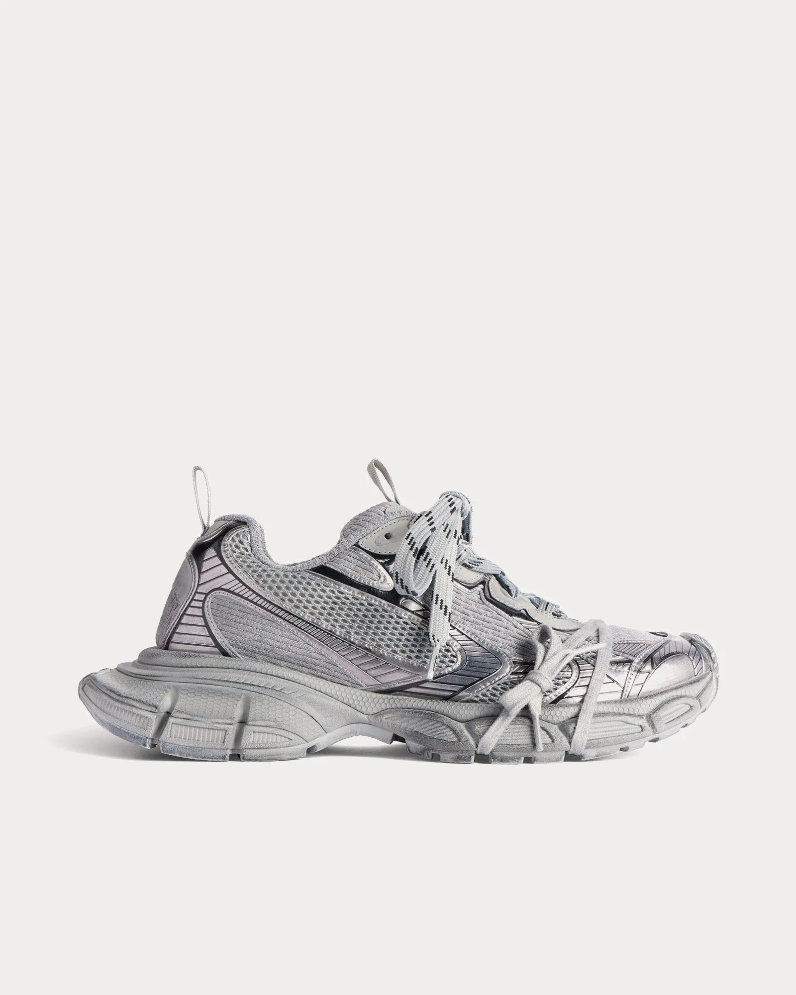 3XL Mesh & Polyurethane Grey Low Top Sneakers