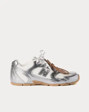 530 SL Metallic Leather & Mesh Silver Low Top Sneakers