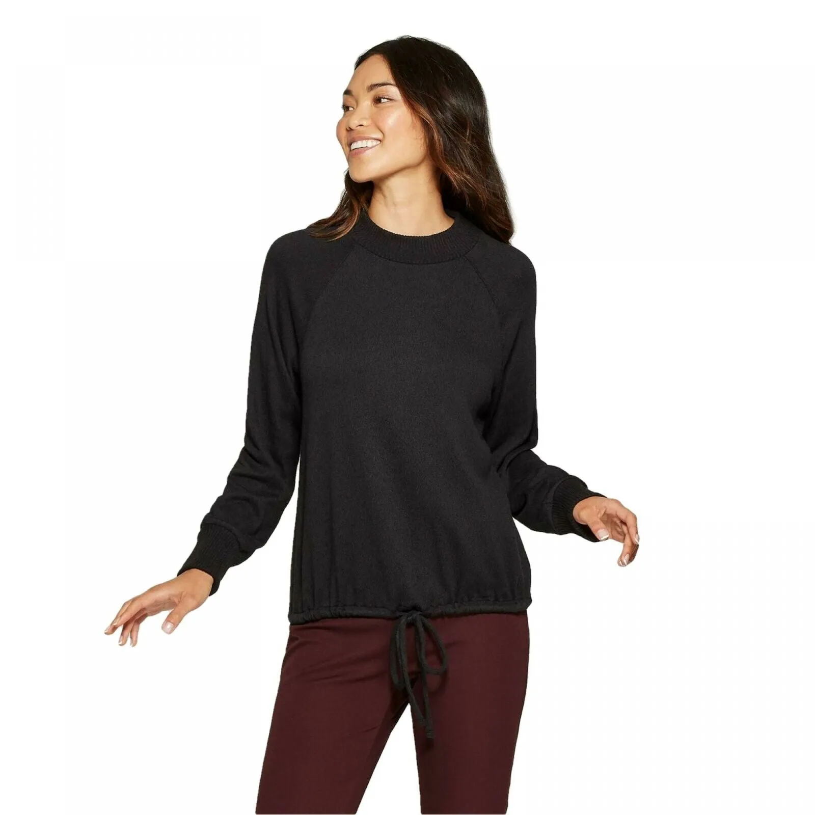 A New Day Women's Mock Neck Long Sleeve Pullover Sweatshirt