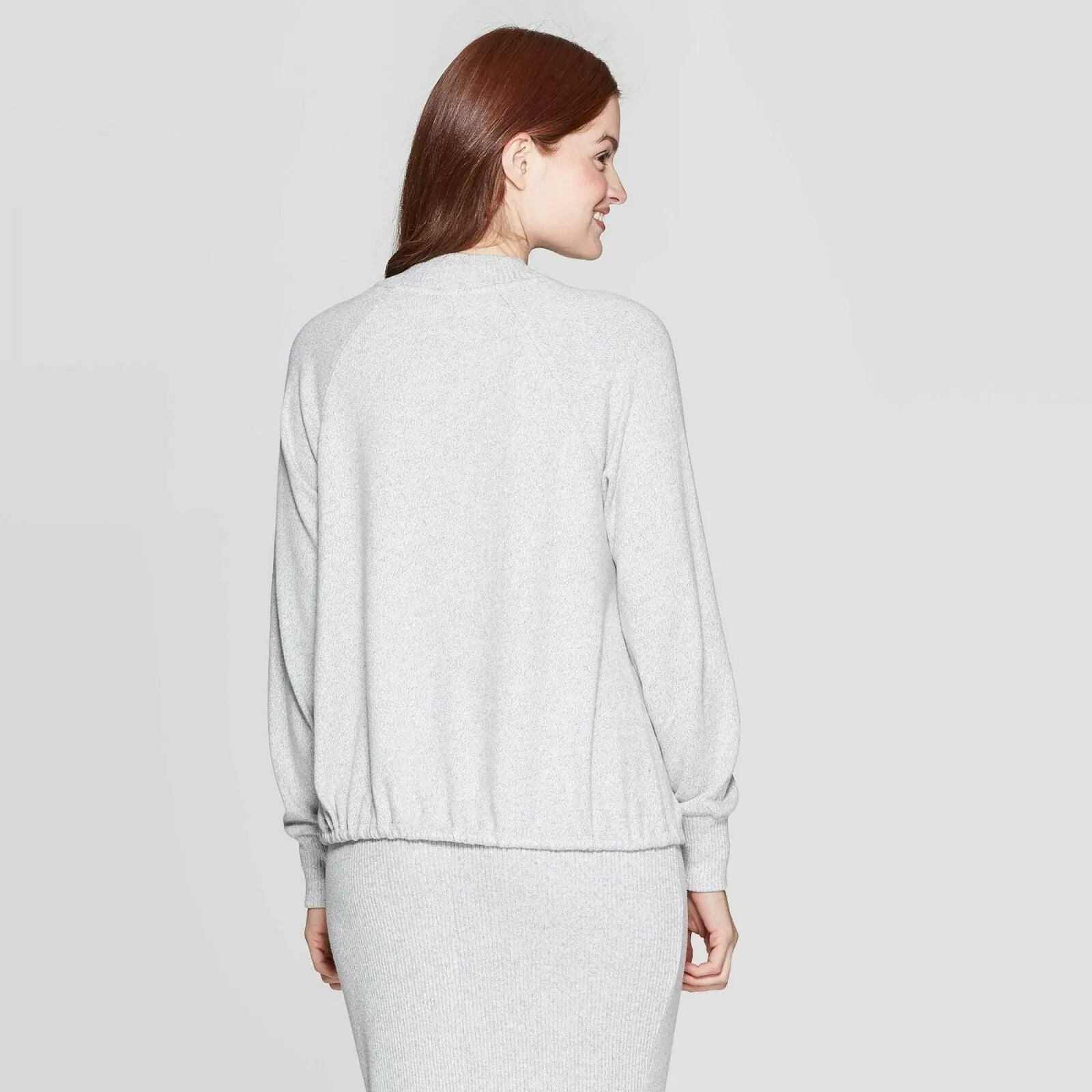 A New Day Women's Mock Neck Long Sleeve Pullover Sweatshirt
