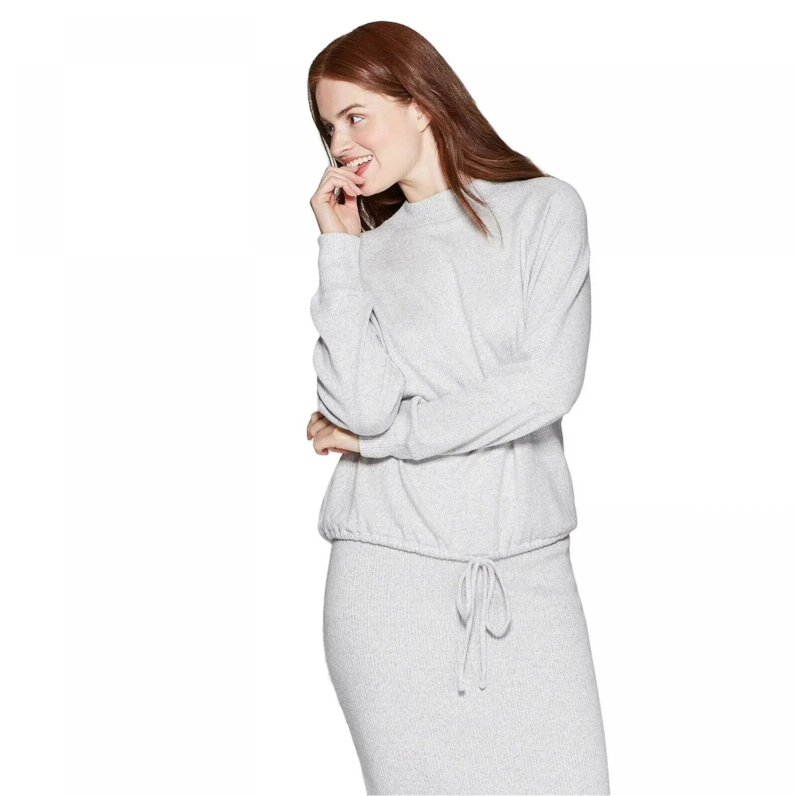 A New Day Women's Mock Neck Long Sleeve Pullover Sweatshirt