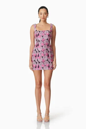 Aimee Floral Mini Dress in Pink