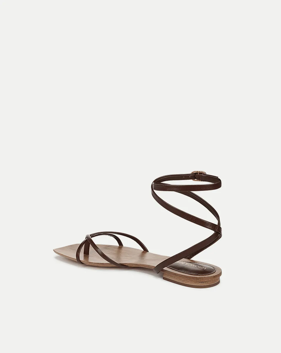 Allegra Leather Ankle-Wrap Sandal