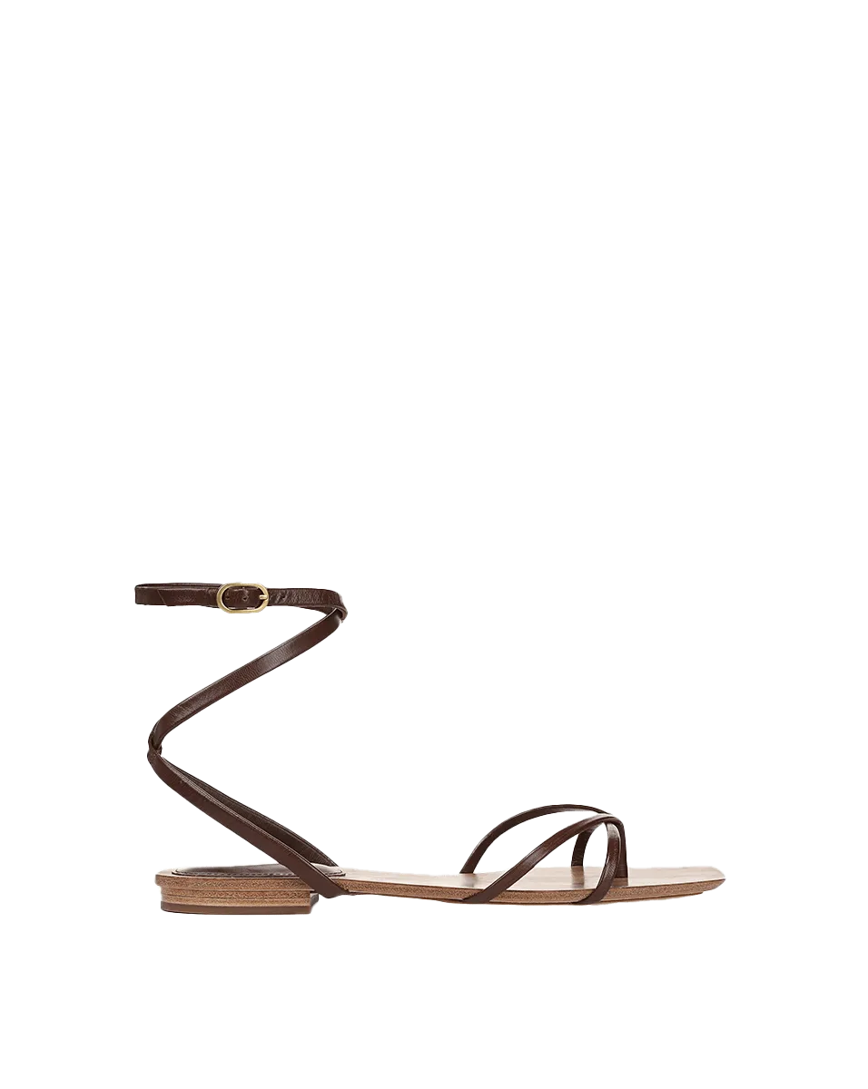 Allegra Leather Ankle-Wrap Sandal