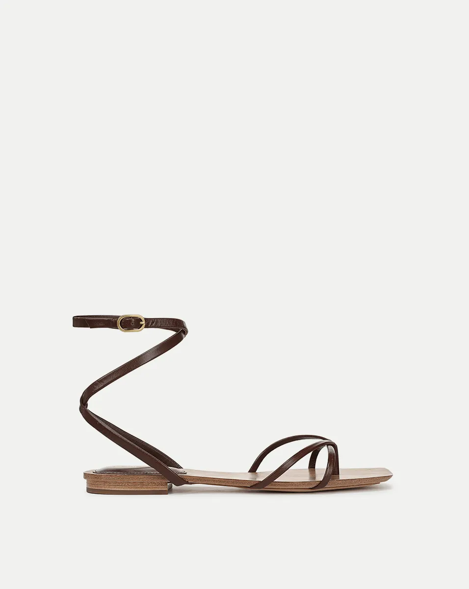 Allegra Leather Ankle-Wrap Sandal