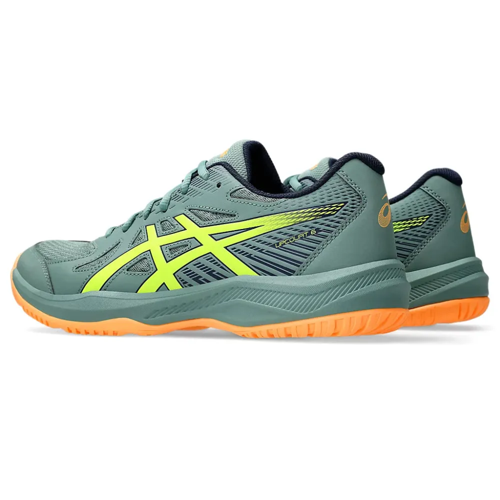 ASICS Men's Upcourt 6 Badminton Shoe (Celadon/Safety Yellow)