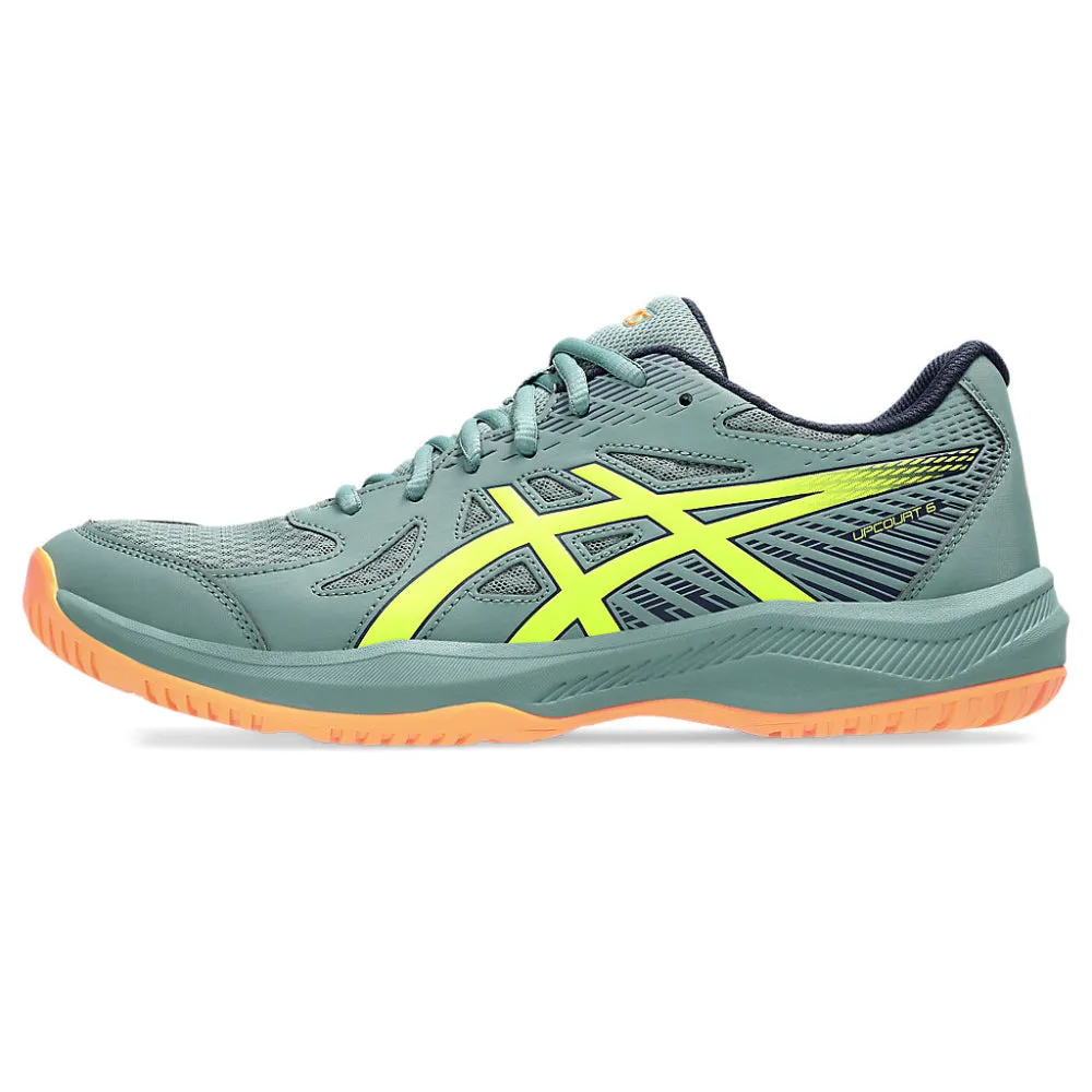 ASICS Men's Upcourt 6 Badminton Shoe (Celadon/Safety Yellow)