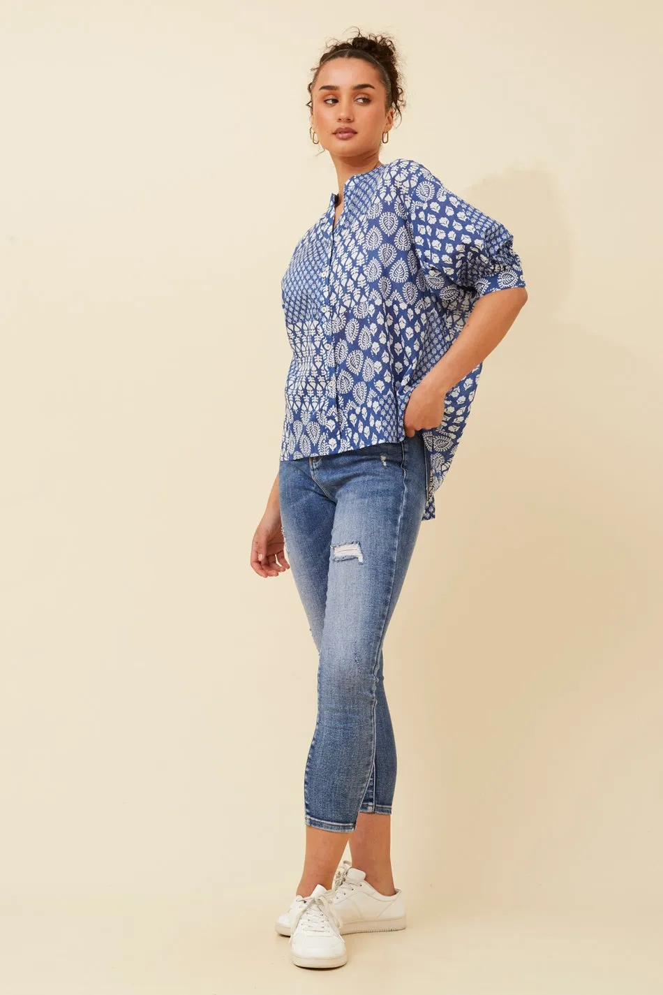 BELINA PATCHWORK PRINT SHIRT