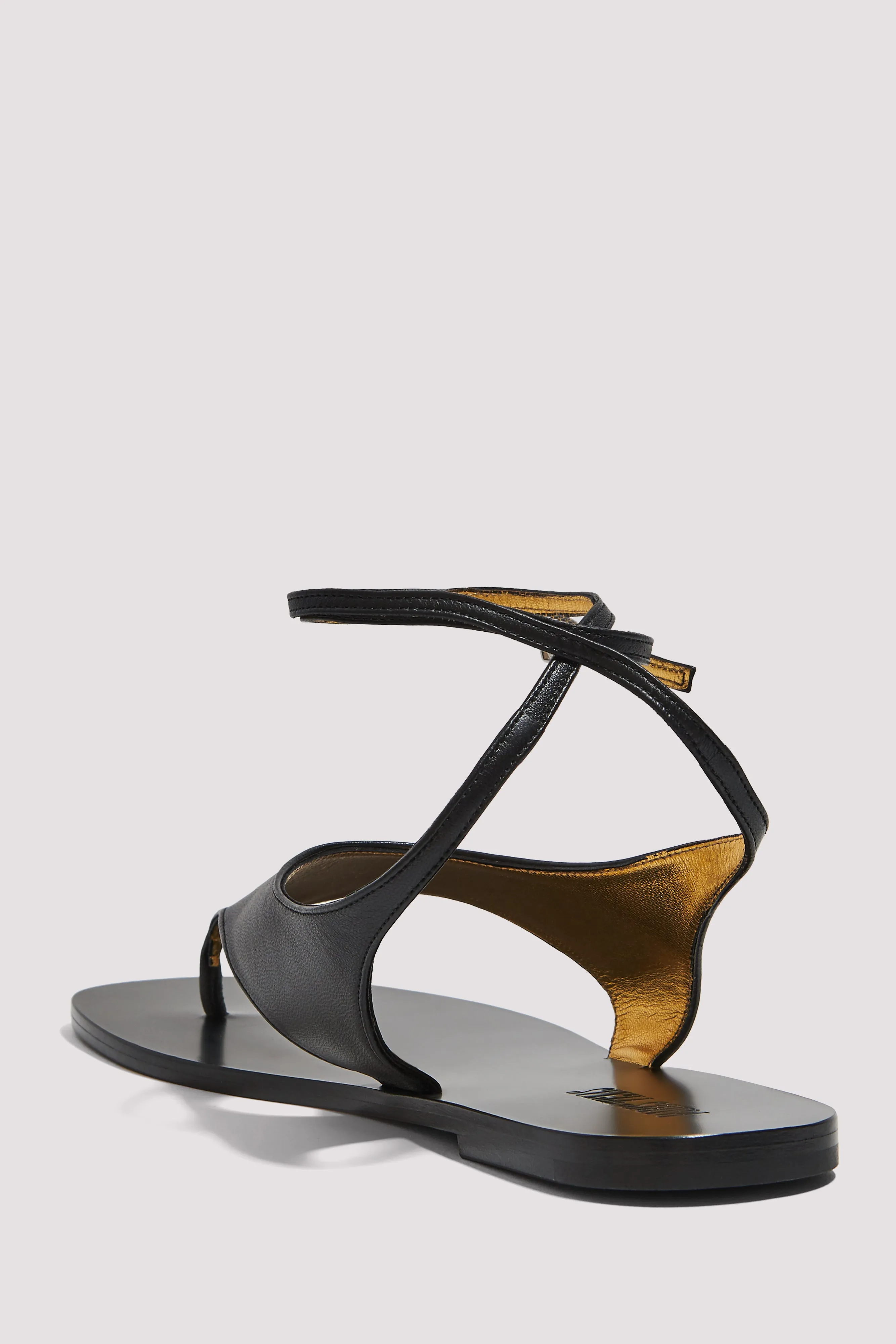 Black Amalfi Flat Sandal