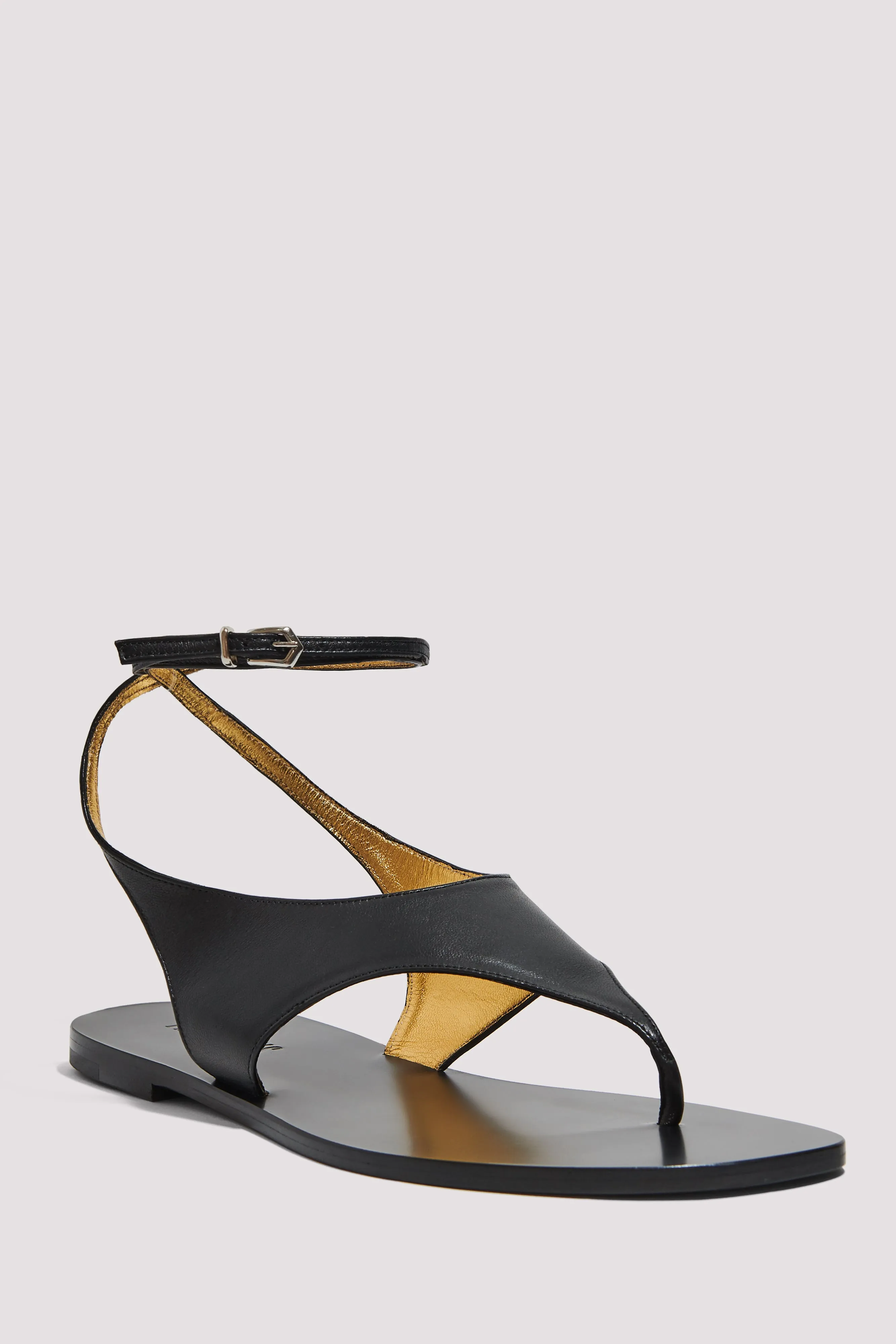 Black Amalfi Flat Sandal