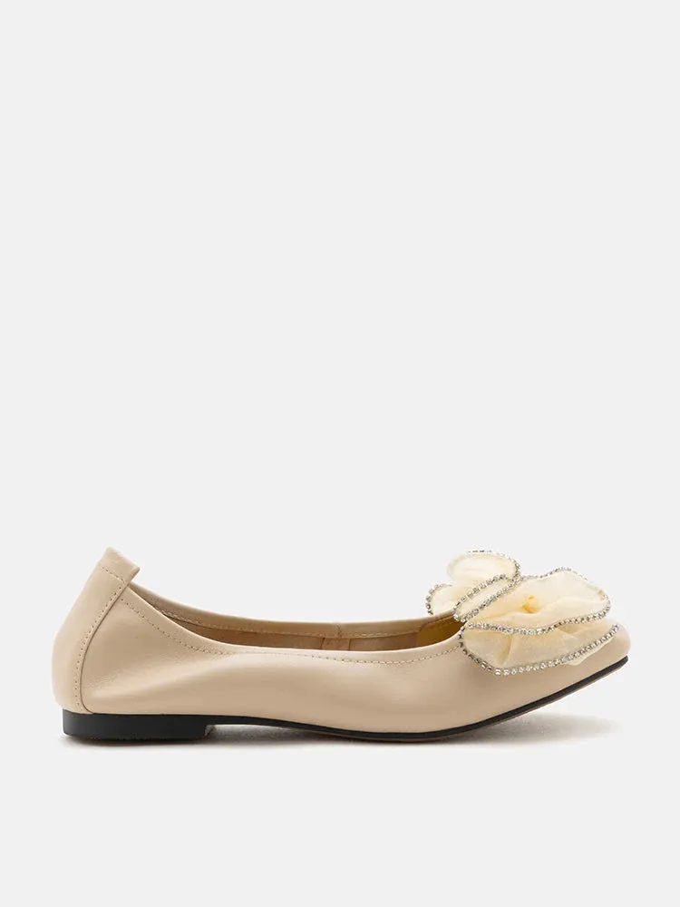 Bree Crystal Exmbellished Bow Flats