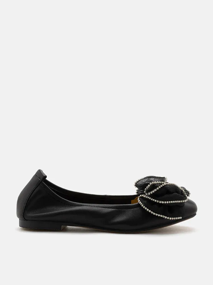 Bree Crystal Exmbellished Bow Flats