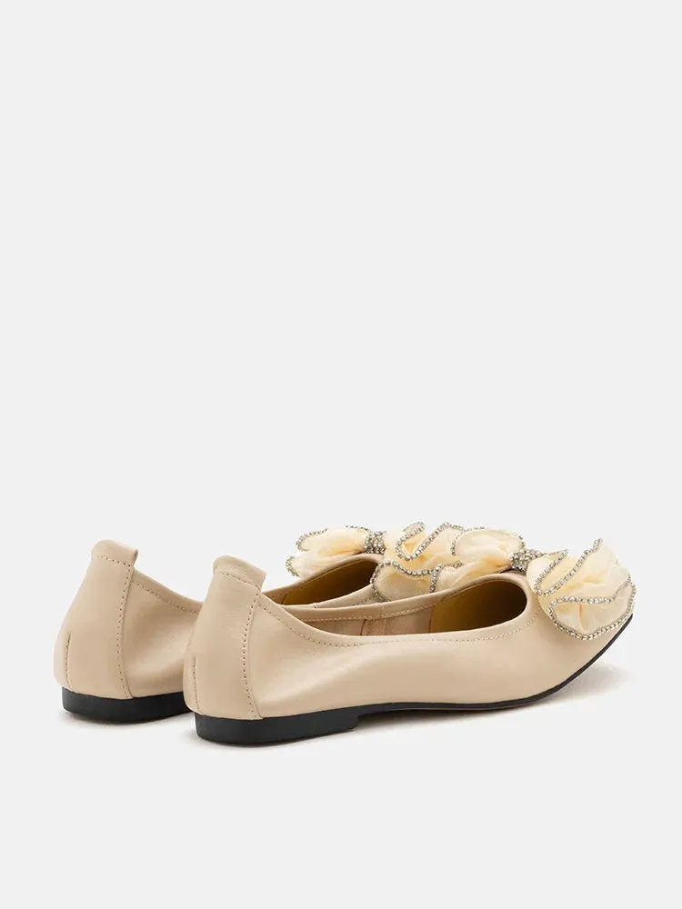Bree Crystal Exmbellished Bow Flats