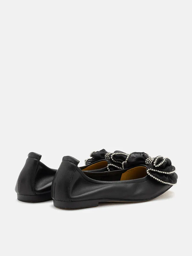Bree Crystal Exmbellished Bow Flats