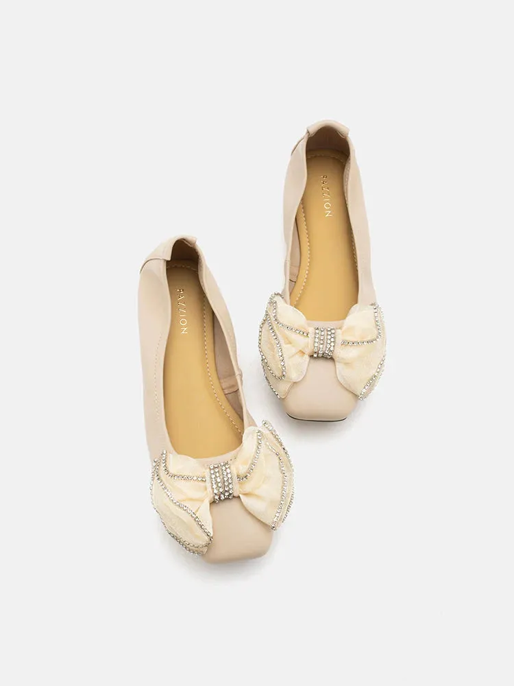Bree Crystal Exmbellished Bow Flats