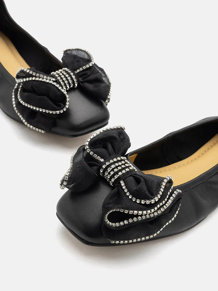 Bree Crystal Exmbellished Bow Flats