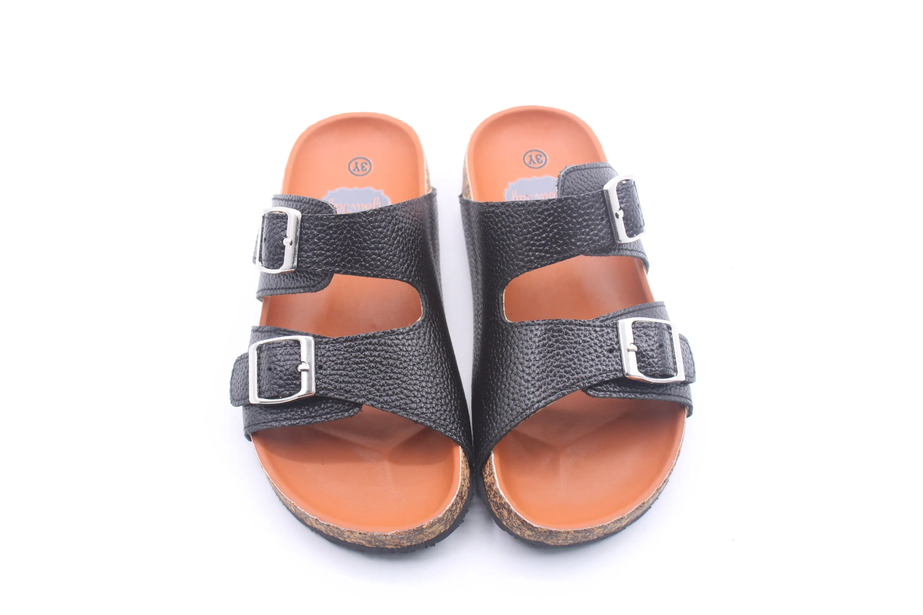 Brooklyn Footbed Sandals - Black