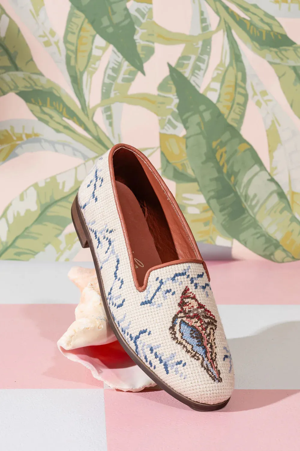 BY PAIGE - NEEDLEPOINT LOAFER IN SHELL