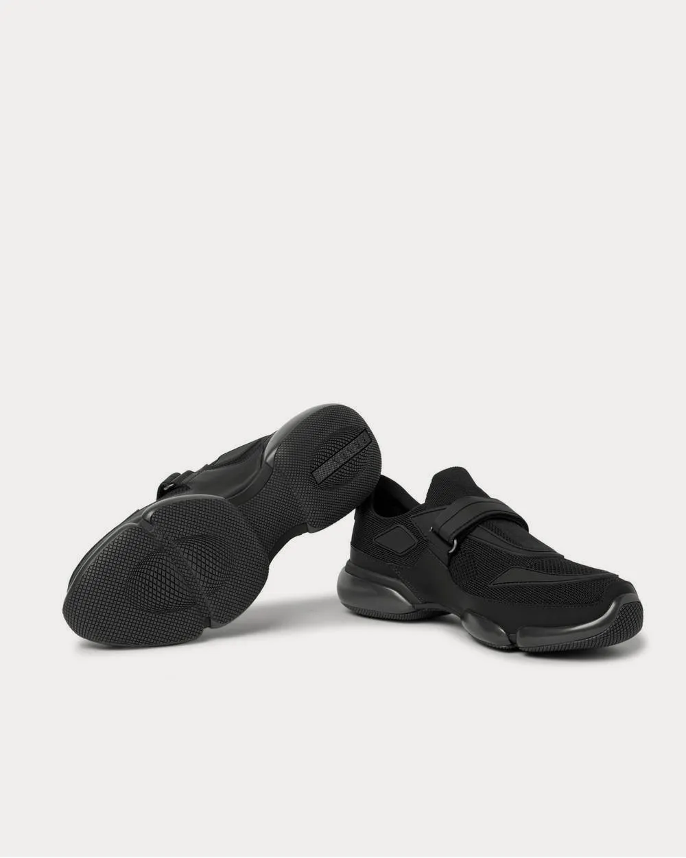 Cloudbust Mesh, Rubber and Leather  Black low top sneakers