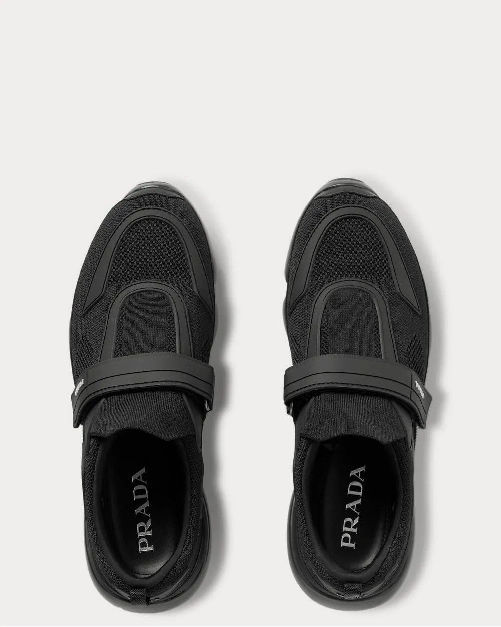 Cloudbust Mesh, Rubber and Leather  Black low top sneakers