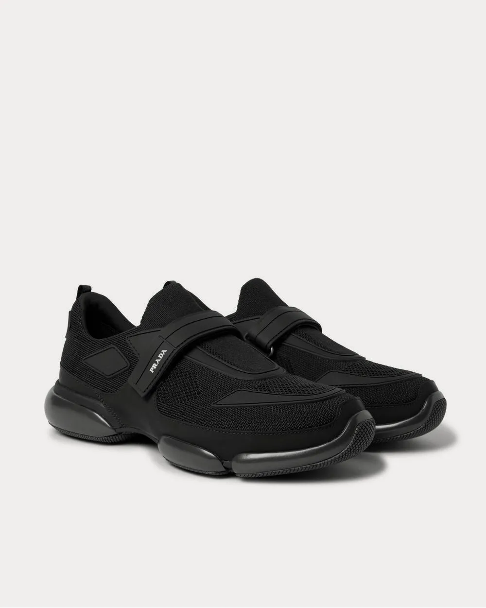 Cloudbust Mesh, Rubber and Leather  Black low top sneakers