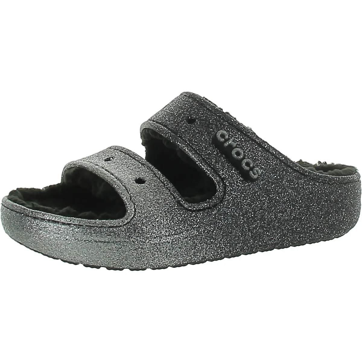 Crocs Womens Classic Cozzzy Glitter  Slide Sandals