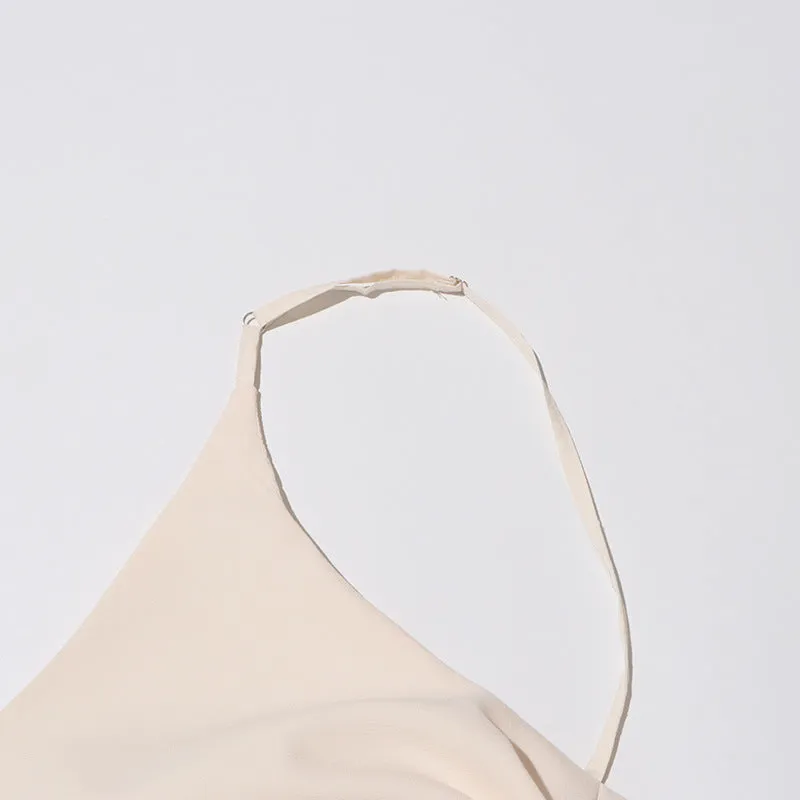 Daphne™ | White Oblique Shoulder Sling Pleated Dress