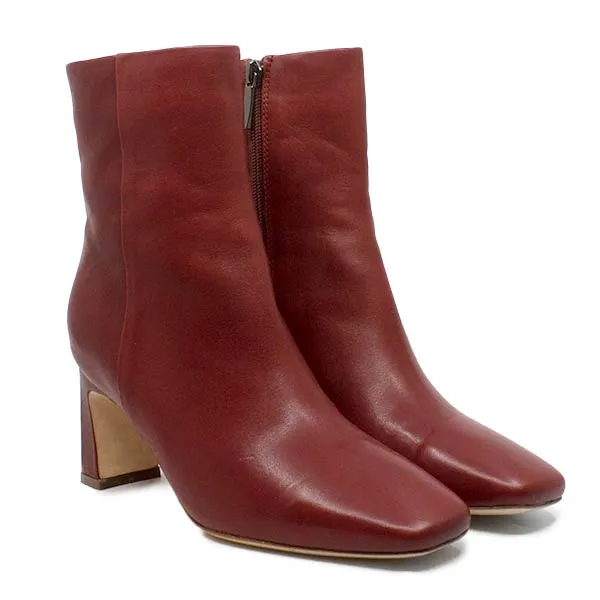 Darcy Red | Leather ankle boot
