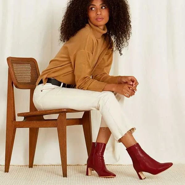 Darcy Red | Leather ankle boot