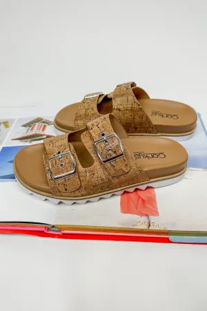 Dash Double Strap Slide On Corkys Sandal in Glitter Cork