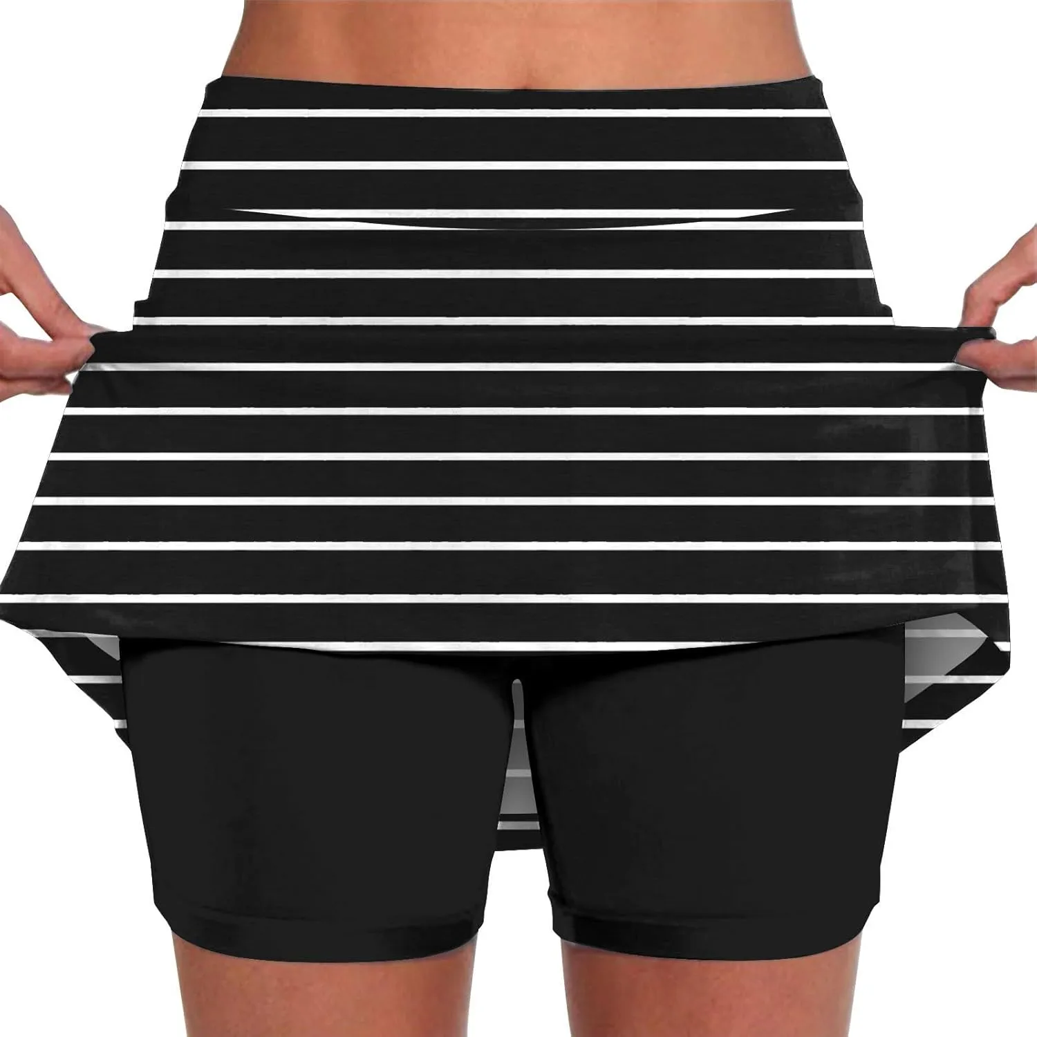 Elastic Yoga Skirt for Women Waist Culottes Short Skirts Skinny Pants Mid Waist Tennis Skirts Skorts for Women with