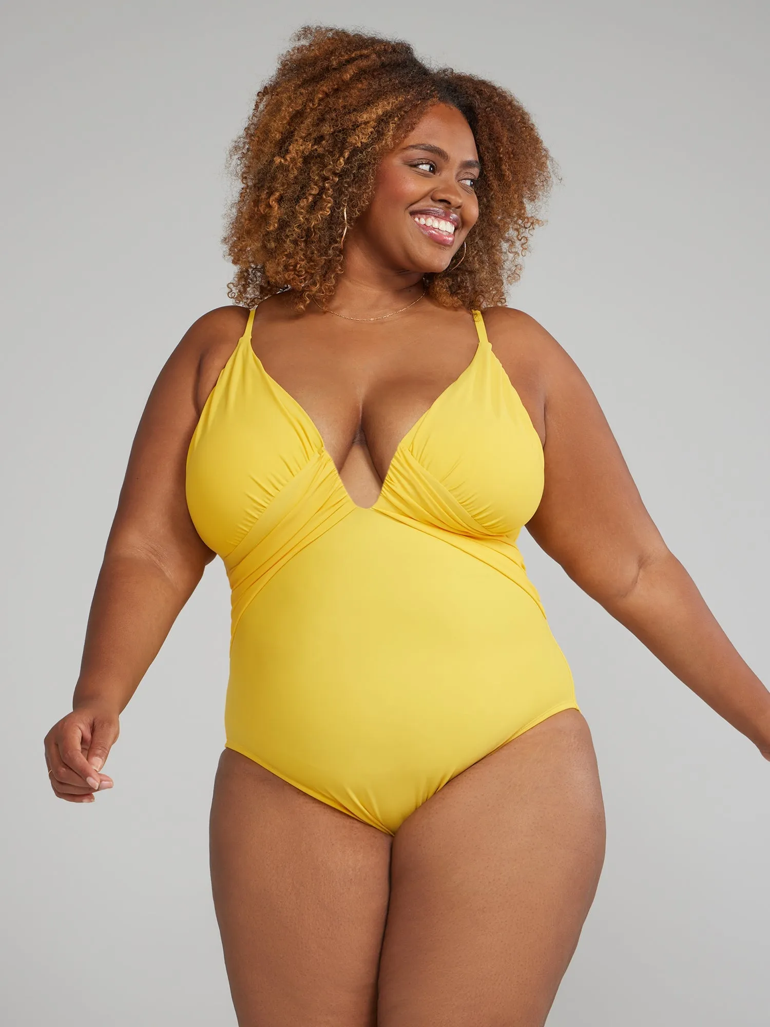 Fashion To Figure - Ruched One-Piece Swimsuit