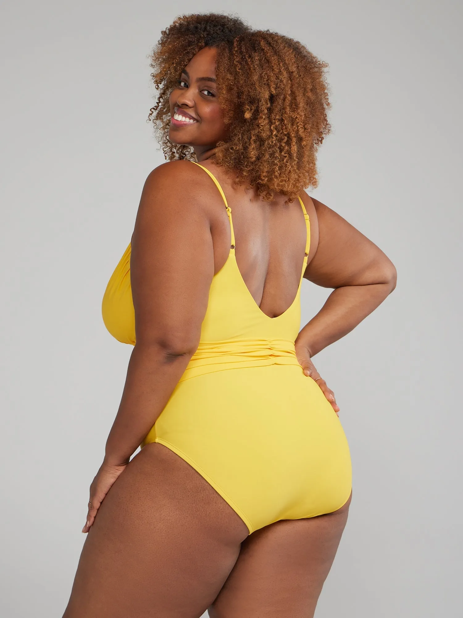 Fashion To Figure - Ruched One-Piece Swimsuit
