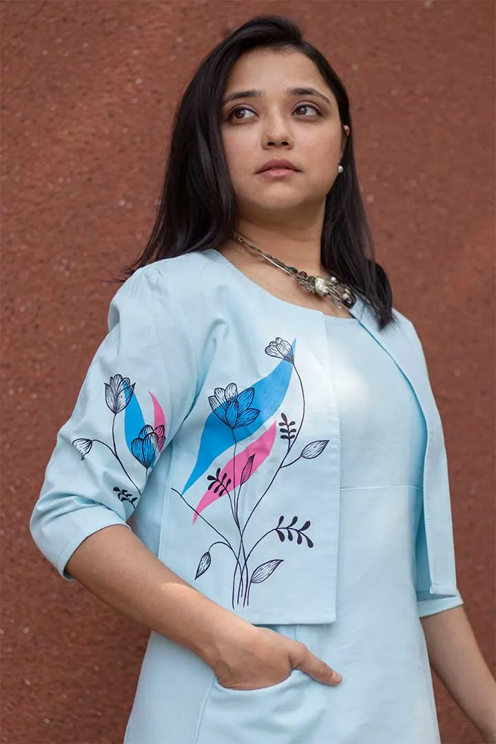 Handpainted Blue Jacket Dress