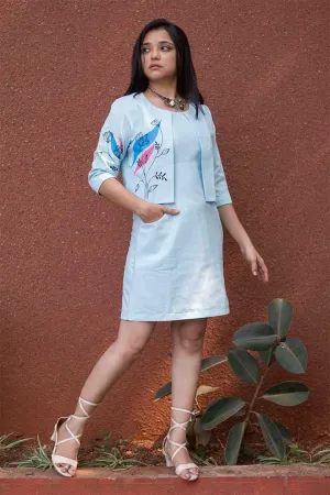 Handpainted Blue Jacket Dress