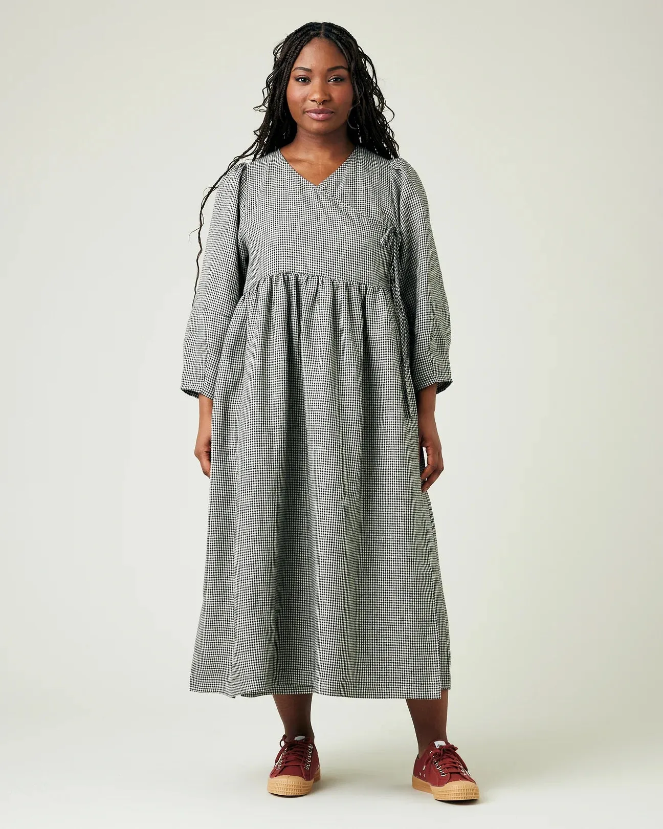 Isabel Dress - Back & Stone Micro Gingham