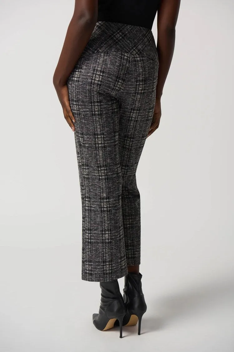 Joseph Ribkoff Plaid Jacquard Cropped Pant # 233138