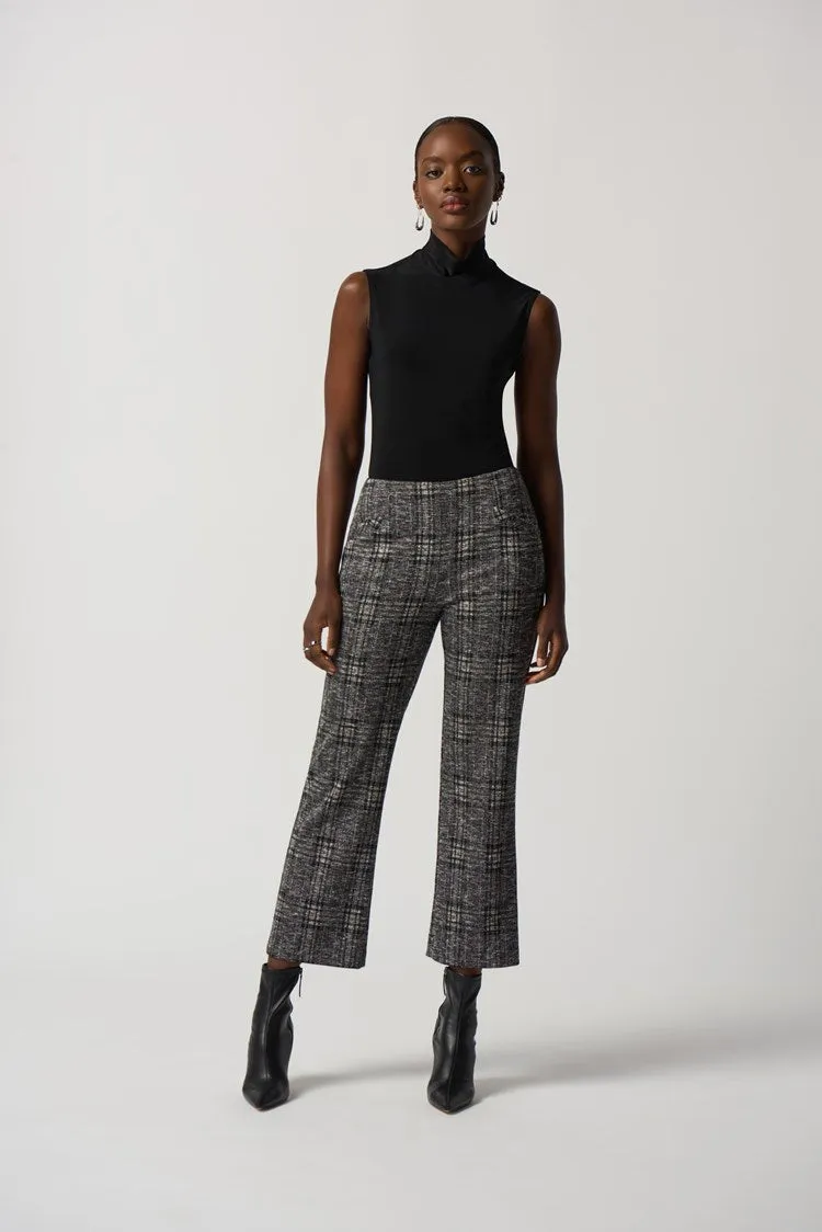Joseph Ribkoff Plaid Jacquard Cropped Pant # 233138