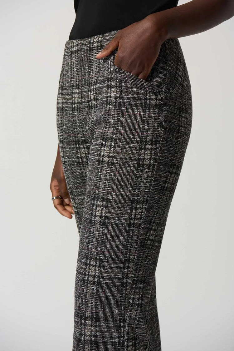 Joseph Ribkoff Plaid Jacquard Cropped Pant # 233138