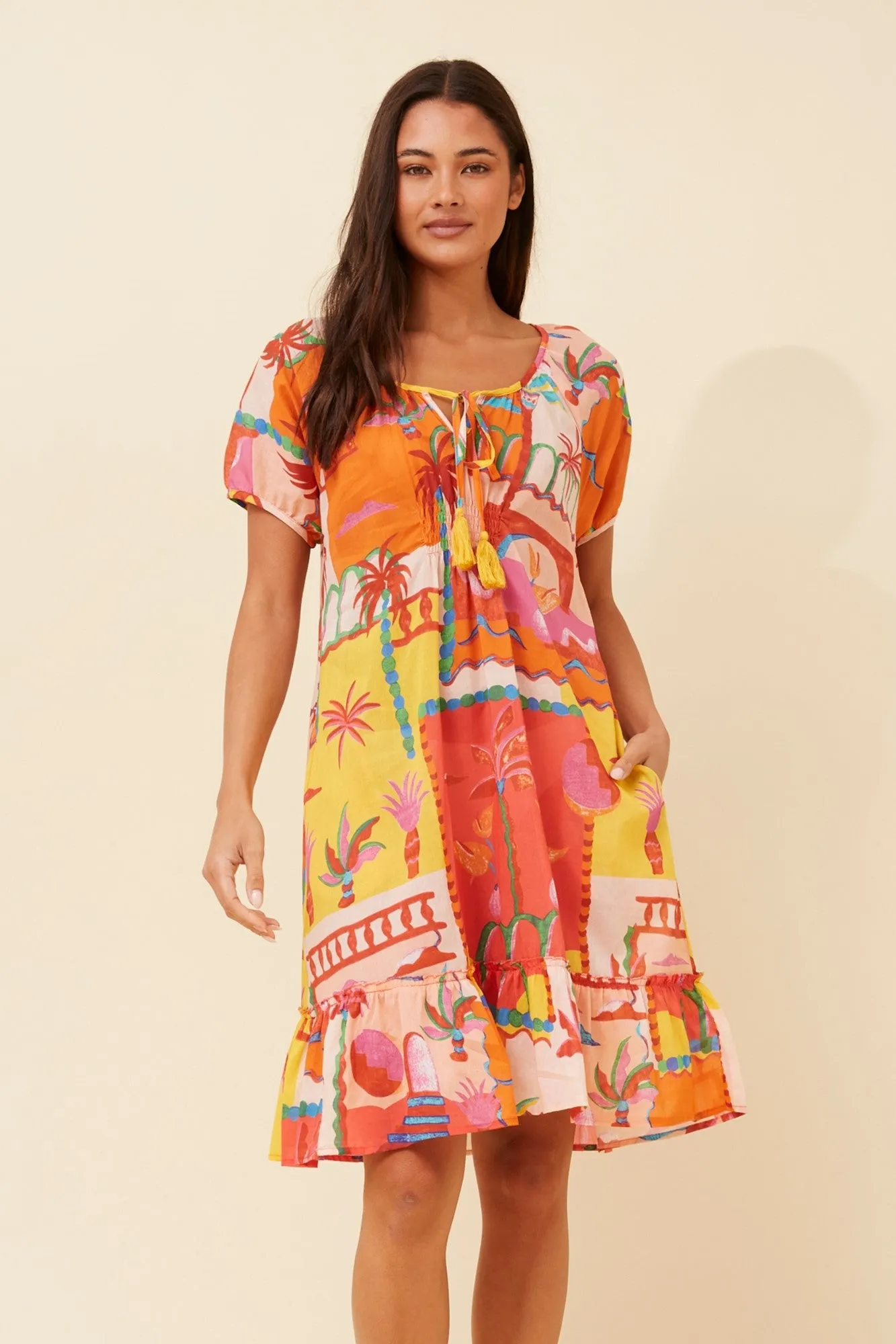 LILITH PATCHWORK PRINT DRESS
