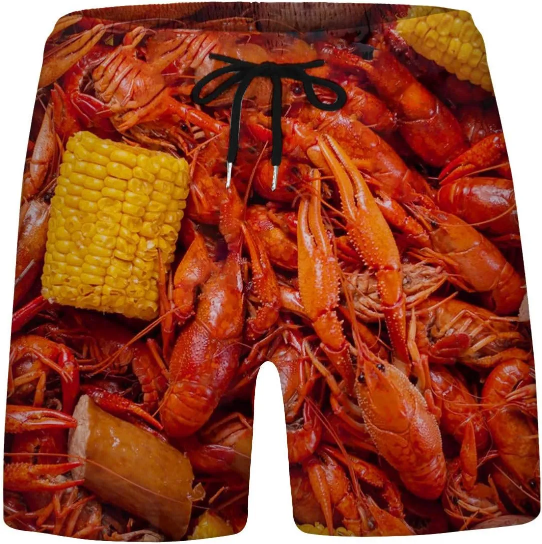 Linen Drawstring Shorts Sports 3D Plus Summer Beach Size Dinosaur Shorts Men's Pants Line Shorts Men Quick Dry Swim