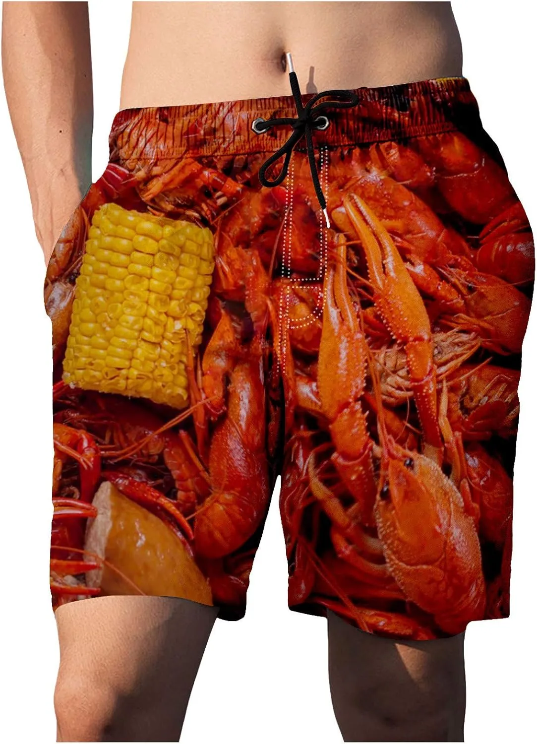 Linen Drawstring Shorts Sports 3D Plus Summer Beach Size Dinosaur Shorts Men's Pants Line Shorts Men Quick Dry Swim