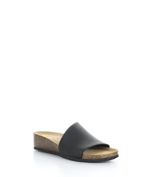 LUX BLACK Round Toe Sandals