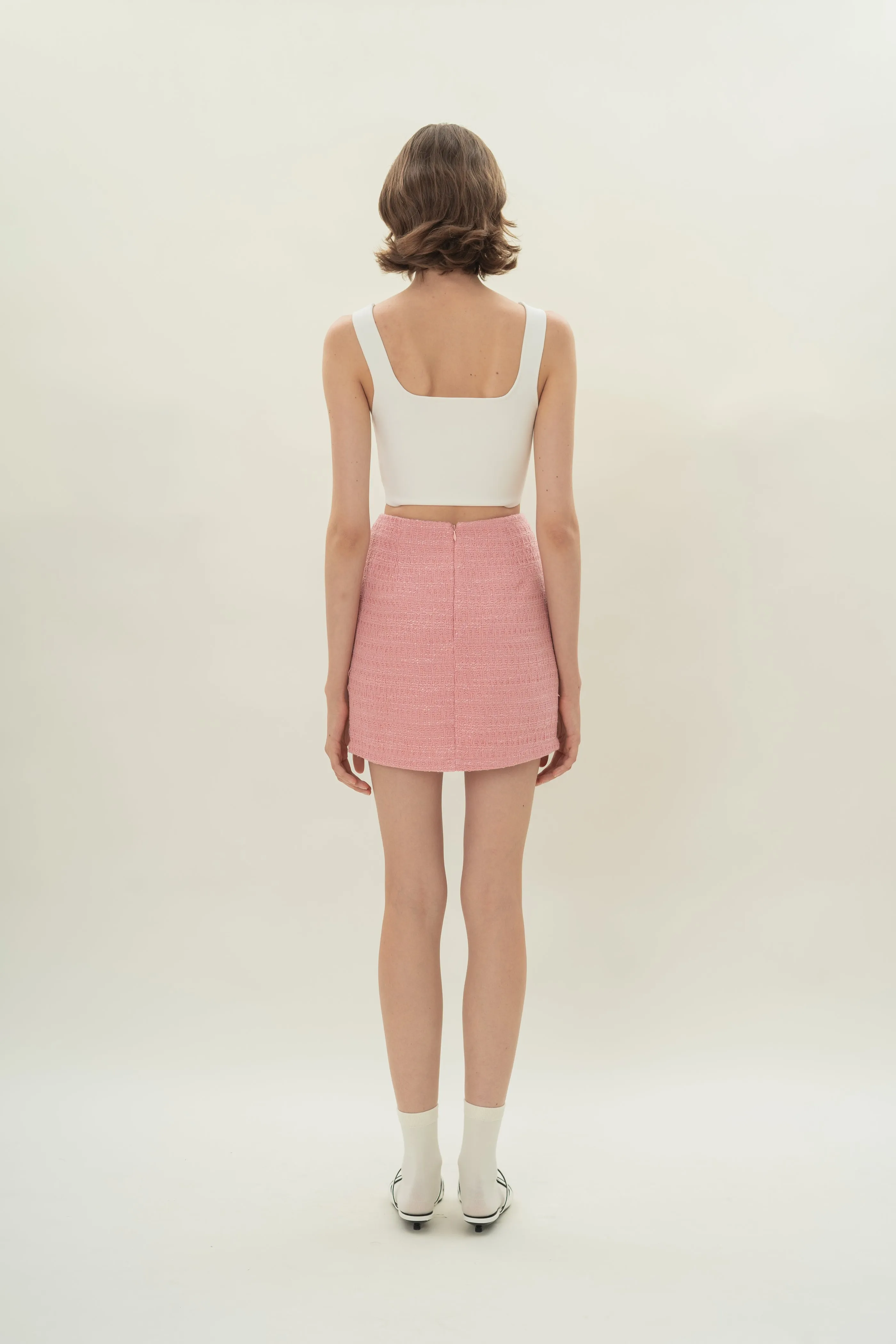 Mini Skirt in Tweed Pink