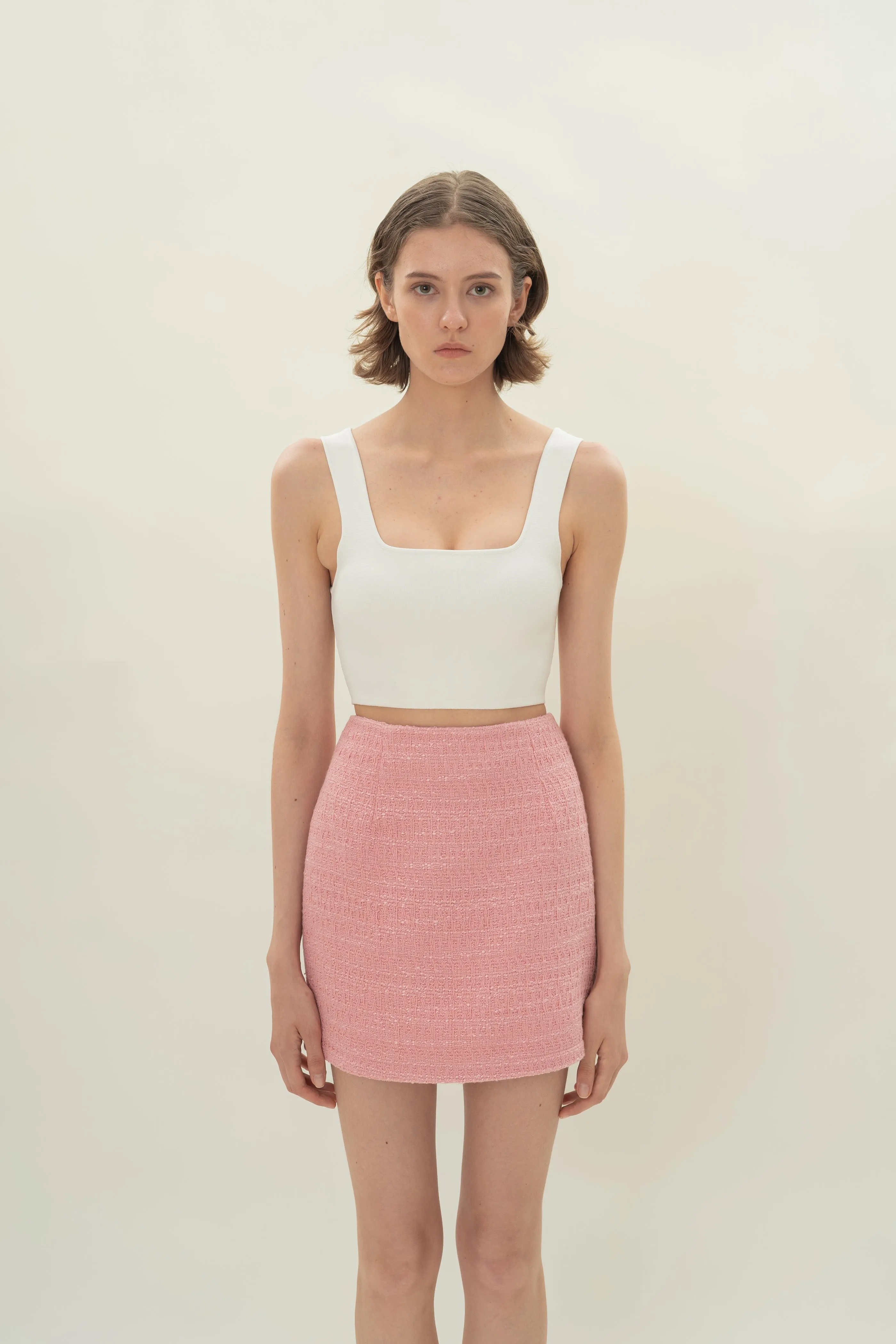 Mini Skirt in Tweed Pink