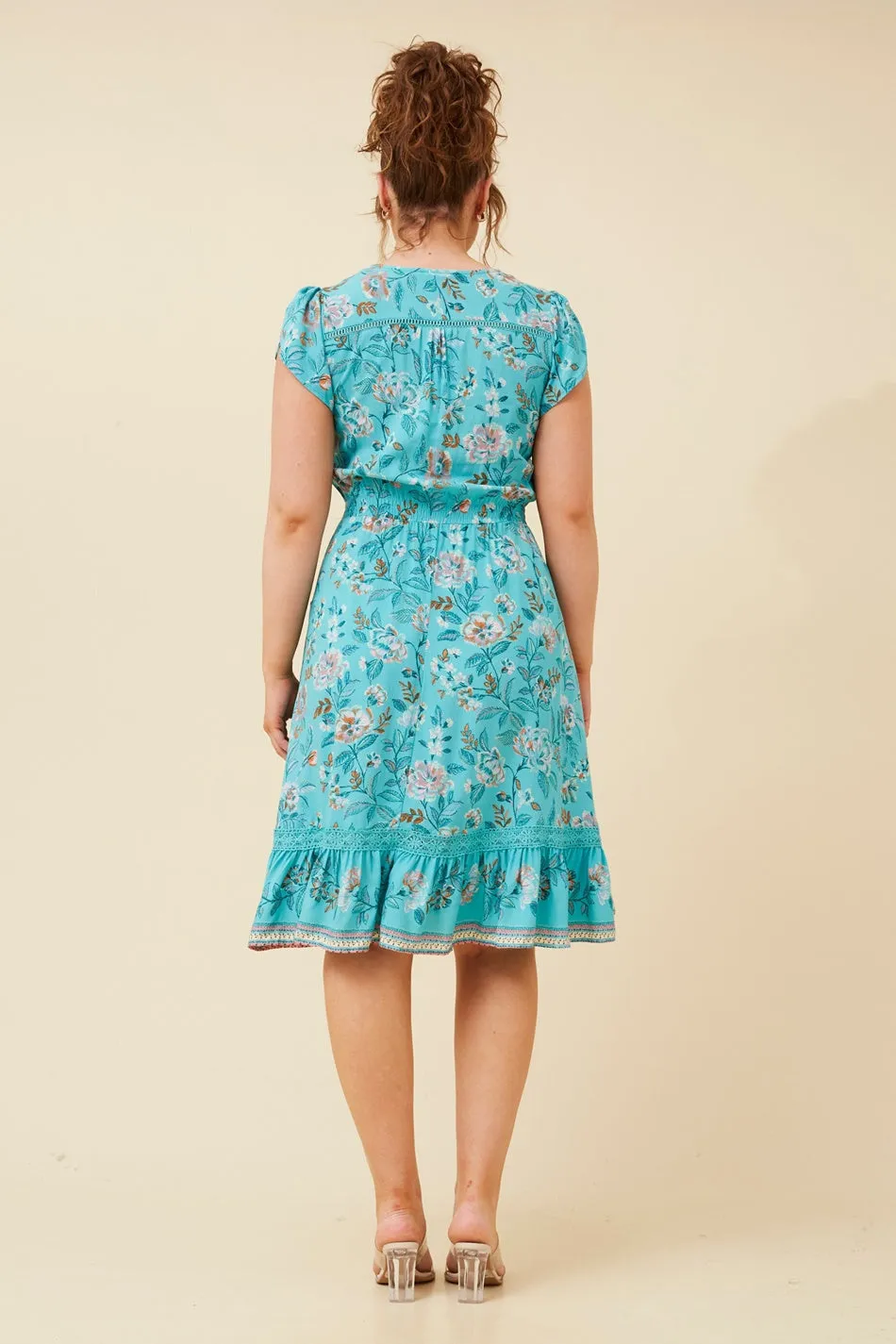 MOROCCO FLORAL KNEE LENGTH DRESS